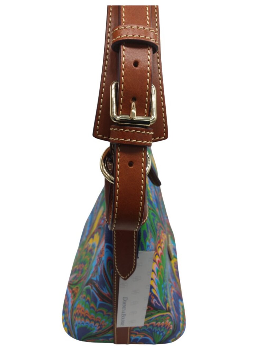 Dooney & Bourke Plumes Luna Blue Coated Cotton Large Hobo Bag - NEW - Picture 3 of 6
